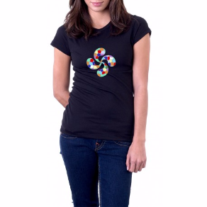 CAMISETA LAUBURU KOLOREA CHICA NEGRA