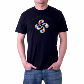 CAMISETA LAUBURU KOLOREA CHICO NEGRA