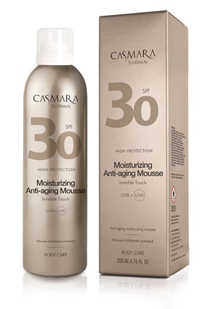 Mousse corporal hidratante antiedad SPF 30. SUNBEAUTY 200ml.
