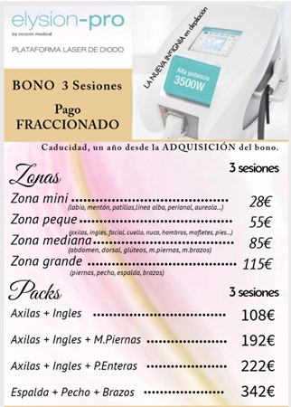 Bono 3 sesiones ZONA PEQUE (Pago FRACCIONADO)